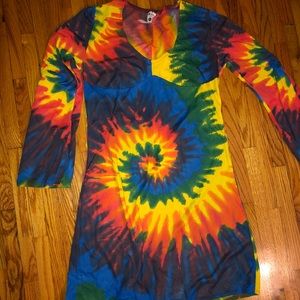 Tie Dye Long Sleeve Dress